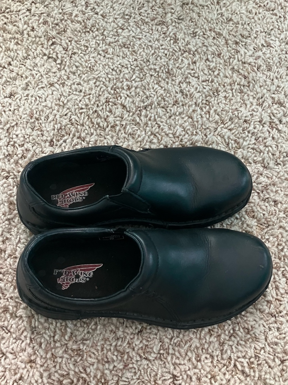 Black Leather Slip-On Steel Toe Work Shoes for Women